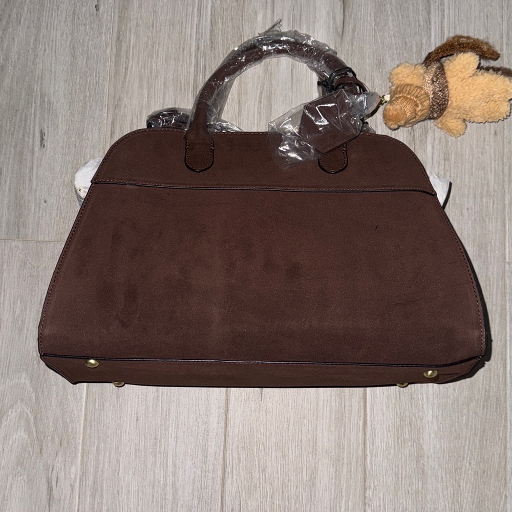 BCBGMaxAzria Brown Suede Satchel - Picture 10 of 13